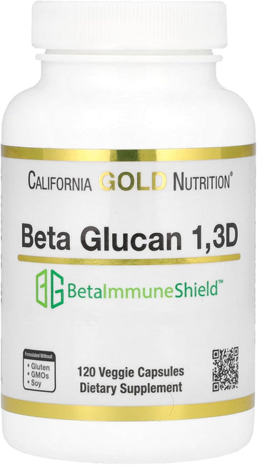 California Gold Nutrition Beta Glucan 1,3D With Betaimmuneshield™, 125 Mg, 120 Veggie Capsules
