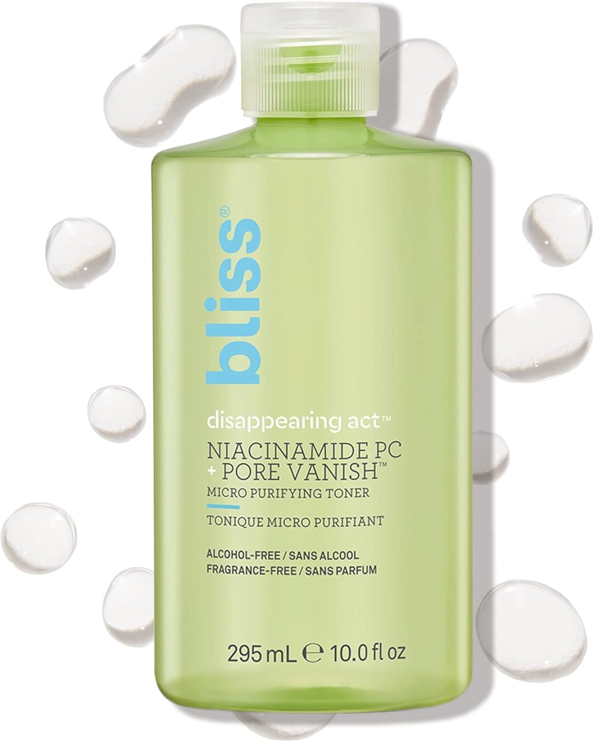 Bliss Disappearing Act Niacinamide Toner Pore Vanish Complex Purifies Pores All Skin Types Fragrance Free Clean Cruelty Free Vegan 300 ml