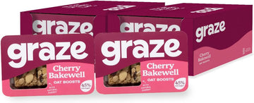 Graze Cherry Bakewell Oat Flapjacks, Vegetarian Snacks, 3 Bars Per Punnet, Whole Oats & Natural Flavours - Packaging May Vary - (18 X 50G Snacks)(Cherry Bakewell)