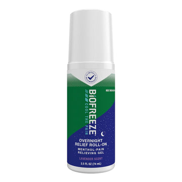 Biofreeze Overnight Pain Relief Roll-On, Arthritis Pain Reliver, Knee & Lower Back Pain Relief, Sore Muscle Relief, Lavender Scent, FSA Eligible, 2.5 FL OZ Biofreeze Menthol Roll-On