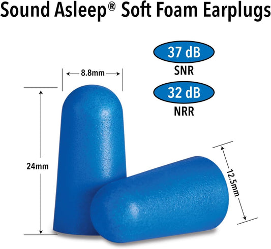 Mack?s Sound Asleep Soft Foam Earplugs, 12 Pair ? 32dB High NRR, Comfortable Ear Plugs for Sleeping, Snoring, Travel and Noisy Neighbors