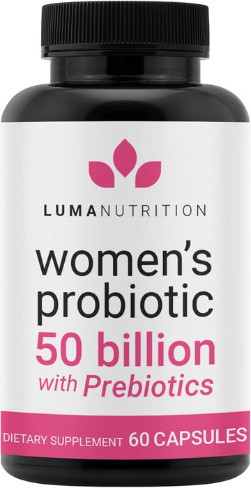 Luma Nutrition Probiotics For Women With Prebiotics - 50 Billion Cfu - Formulated For Digestive, Immune & Feminine Support - 60 Capsules