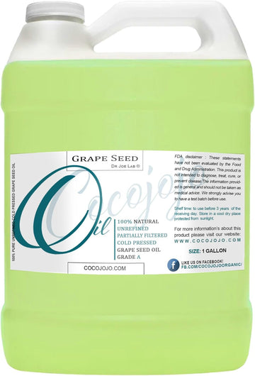 Grapeseed Oil - Pure Natural Grape Seed Cold Pressed 1 gallon Hair Face Skin Massage Moisturizing Premium Quality