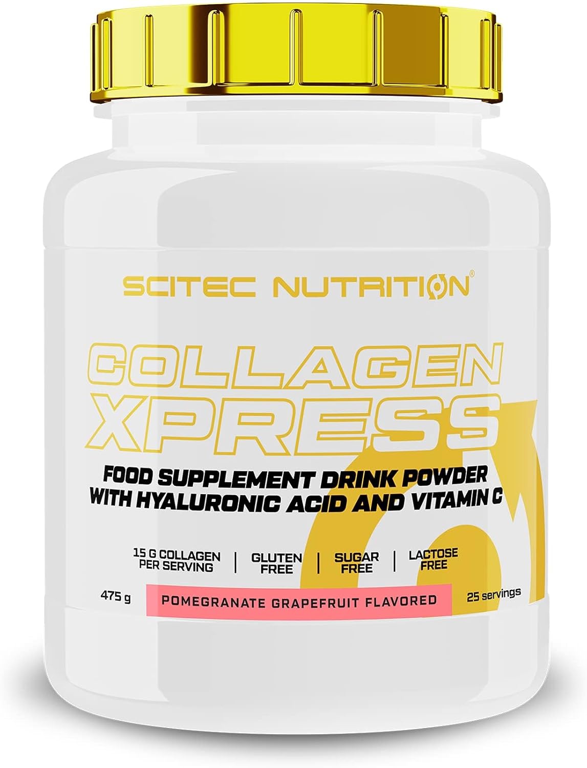 Scitec Nutrition Collagen Xpress – 15G Collagen Per Dose – Gluten-Free, Sugar-Free Lactose-Free – With Vitamin C & Hyaluronic Acid, 475 G, Pomegranate-Grapefruit