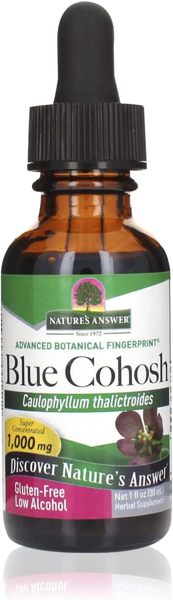 Nature'S Answer Blue Cohosh Root With Organic Alcohol, 1-  | Childbirth Support | Hot Ash Reliever Menopausal Aid | Women'S Health