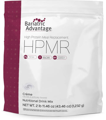Bariatric Advantage High Protein Meal Replacement Drink Mix, Protein Powder Whey Isolate for Gastric Bypass and Sleeve Gastrectomy Patients, 27g Protein, Lactose Free - Creme Flavor, 28 Servings
