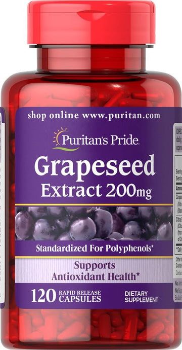Puritan's Pride Grapeseed Extract 200 Mg Capsules, 120 Count : Health & Household