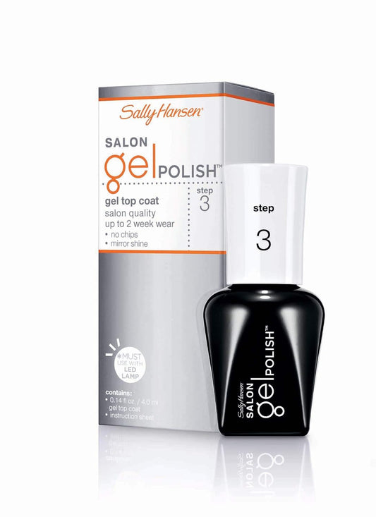 Sally Hansen Salon Gel Polish Nail Top Coat, 0.14 Fl Oz, Pack Of 2