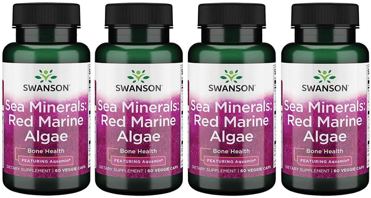 Swanson Aquamin Sea Minerals: Red Mineral Algae 60 Veg Capsules (4 Pack)