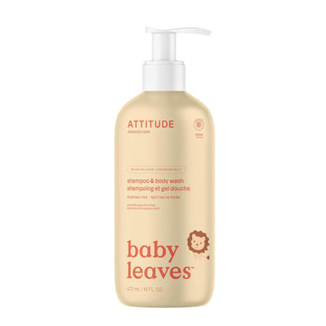 Attitude 2-In-1 Shampoo And Body Wash For Baby, Ewg Verified, Dermatologically Tested, Vegan, Pear Nectar, 16 Fl Oz