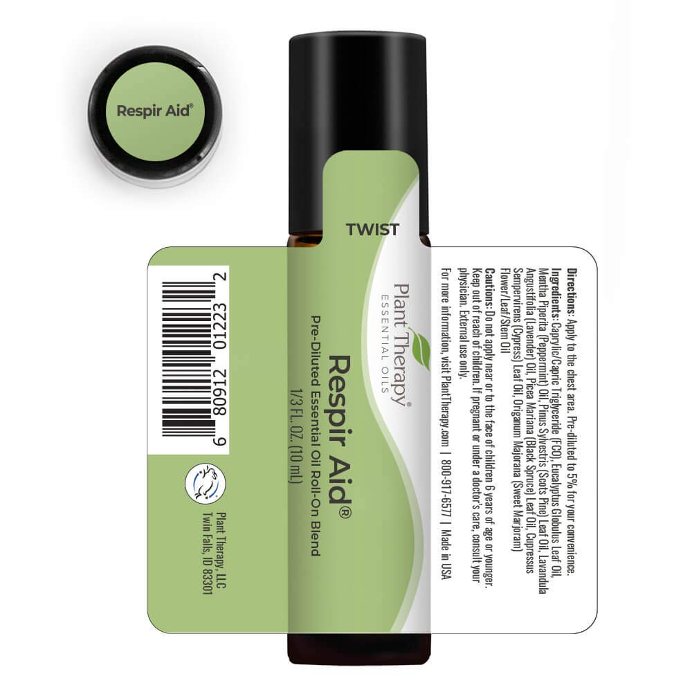 Plant Therapy Respir Aid Essential Oil - Sinus, Airway and Congestion Clearing Synergy Blend 100% Pure, Pre-Diluted Roll-On, Natural Aromatherapy, Therapeutic Grade 10 mL (1/3 oz) : Health & Household
