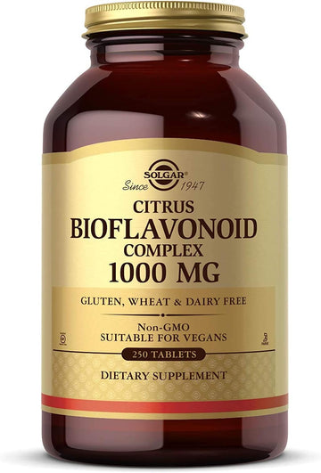 Solgar Citrus Bioflavonoid Complex 1000 Mg, 250 Tablets - Antioxidant Support - Promotes Optimal Health - Non-Gmo, Vegan, Gluten Free, Dairy Free, Kosher - 250 Servings