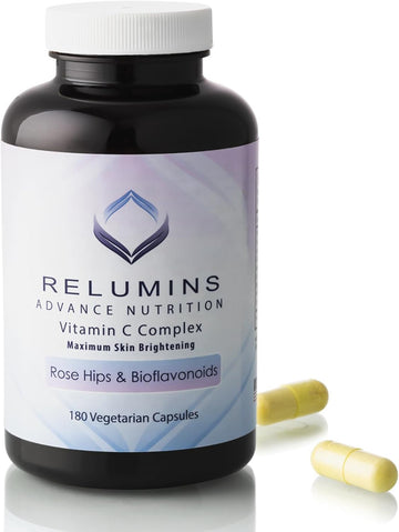 Relumins Advanced Vitamin C Supplement With Rose Hips – 1000Mg Of Vitamin C, Immune Support & Collagen Production, 180 Capsules X 10 Bottles