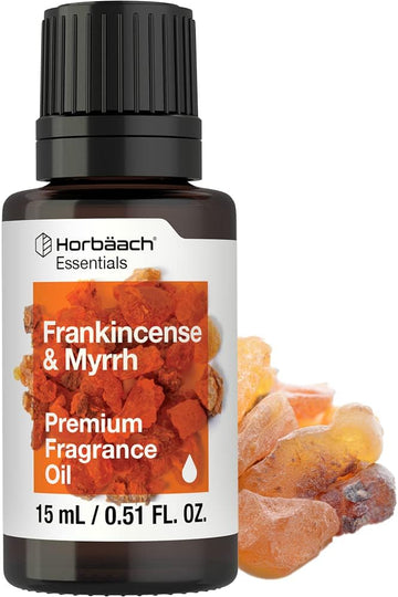 Horbäach Frankincense & Myrrh Fragrance Oil | 0.51 fl oz (15ml) | Premium Grade | for Diffusers, Candle and Soap Making, DIY Projects & More