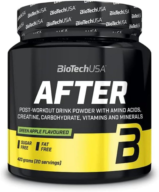 BioTechUSA After | Flavoured Post-Workout Drink Powder | with Amino Acids, Creatine, Vitamins, and Minerals | Sugar-Free | 420g | Green Apple : Amazon.co.uk: Health & Personal Care