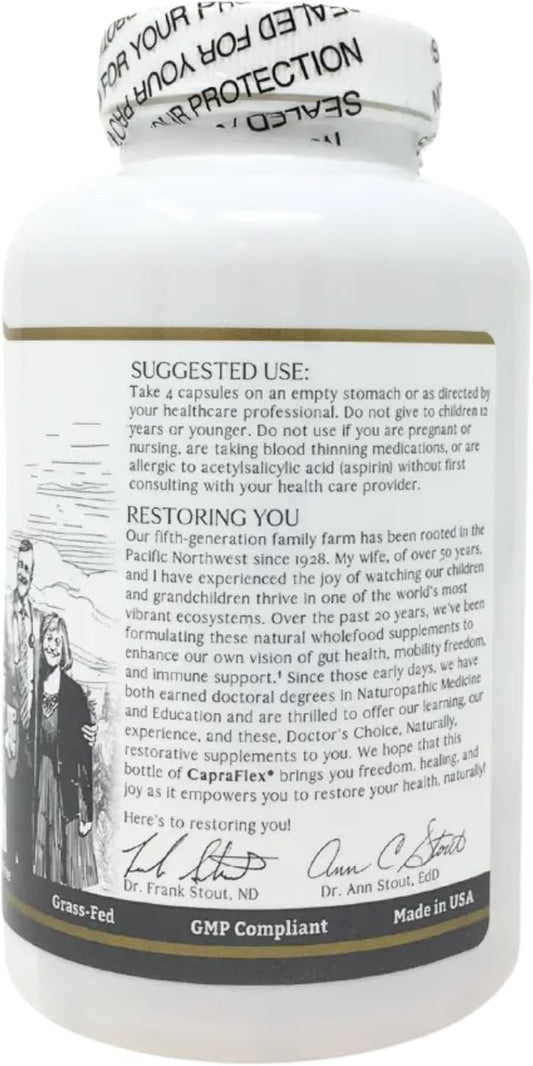 Capraflex By Mt. Capra | Bone And Joint Support Supplement With Chicken Collagen, Hyaluronic Acid, Turmeric, And Herbs For Joint Vitality | 30 Servings - 120 Capsules
