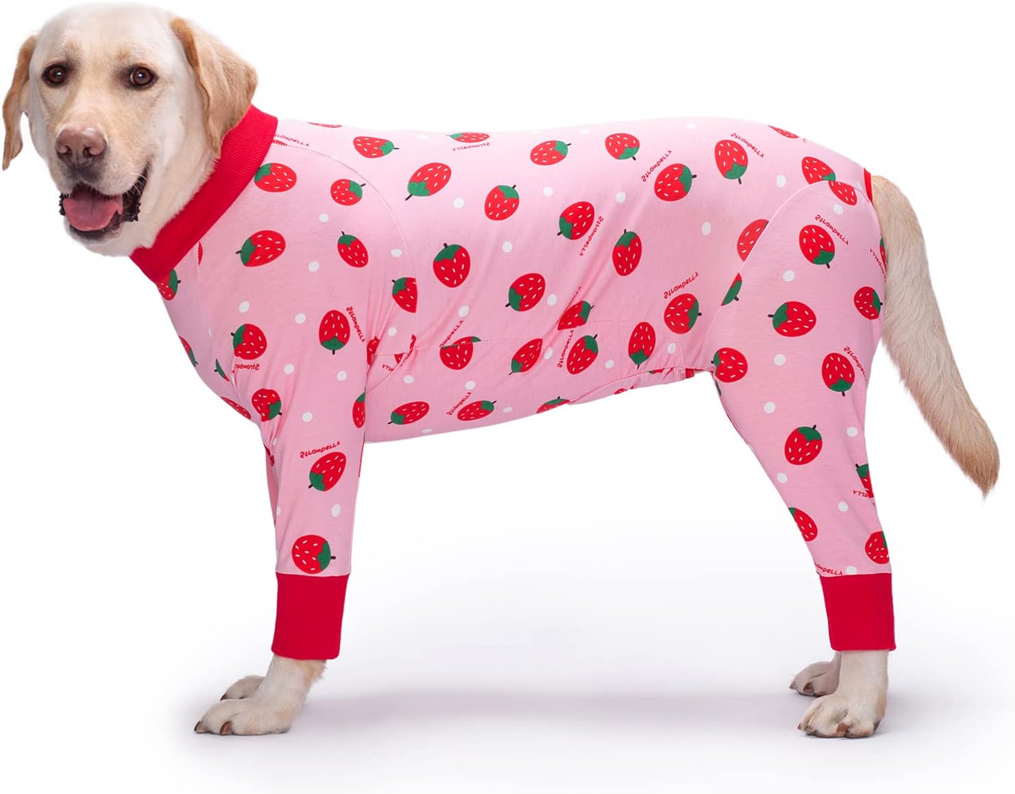 Dog Recovery Suit After Surgery Soft Long Sleeve Dog Neuter Shirt Cone Alternatives, Prevent Licking Dog Surgical Onesies for Large Medium Dog Shedding Suit (2X-Large (Pack of 1), Strawberry)