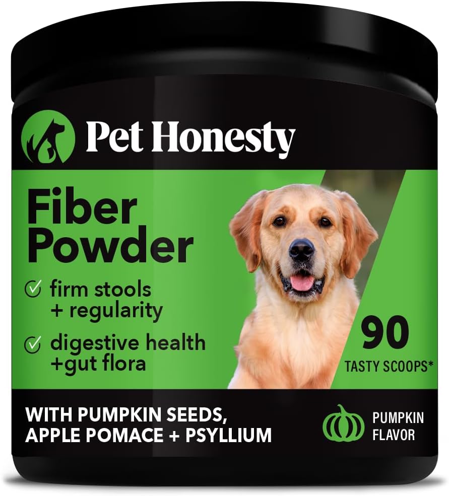 Pet Honesty Pumpkin Fiber Powder Supplement For Dogs - All Natural Anti Diarrhea Dog Probiotic With Psyllium Husk, Pumpkin Seeds And Apple Pectin For Firmer Stool & Healthy Digestion (90 Scoops)