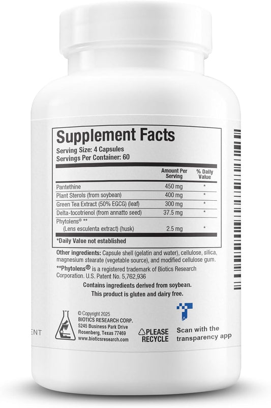 Biotics Lipid Sirt Supports Vascular Integrity, Supports Healthy Lipids And Cardiovascular Health 240 Capsules