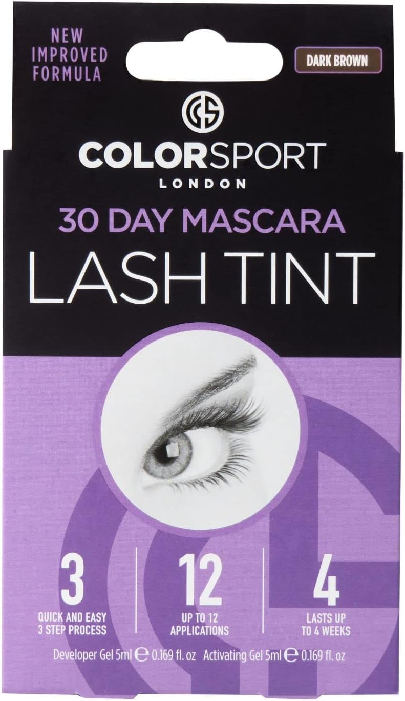 Colorsport 30 Day Mascara Lash Tint – Black Eyelash Tint Kit For Darker, Fuller Lashes | Waterproof, Smudge-Proof, Long-Lasting | Easy At-Home Lash Dye Kit | Up To 12 Applications