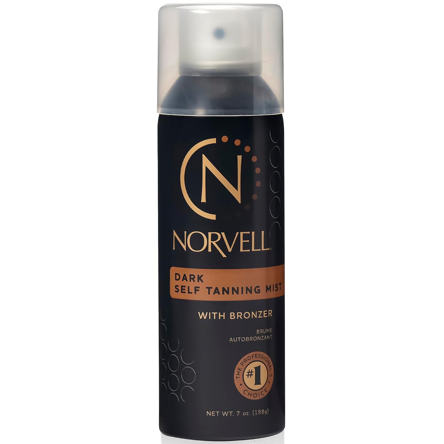 Norvell Professional Sunless Self Tanning Mist - Airbrush Spray Solution With Bronzer For Instant Sun Kissed Glow, 7 Fl.Oz