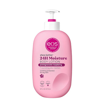 eos Shea Better Body Lotion- Pomegranate Raspberry, 24-Hour Moisture Skin Care, Lightweight & Non-Greasy, Made with Natural Shea, Vegan, 16 fl oz
