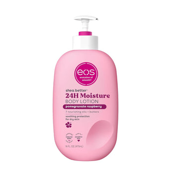 Eos Shea Better Body Lotion- Pomegranate Raspberry, 24-Hour Moisture Skin Care, Lightweight & Non-Greasy, Made With Natural Shea, Vegan, 16 Fl Oz