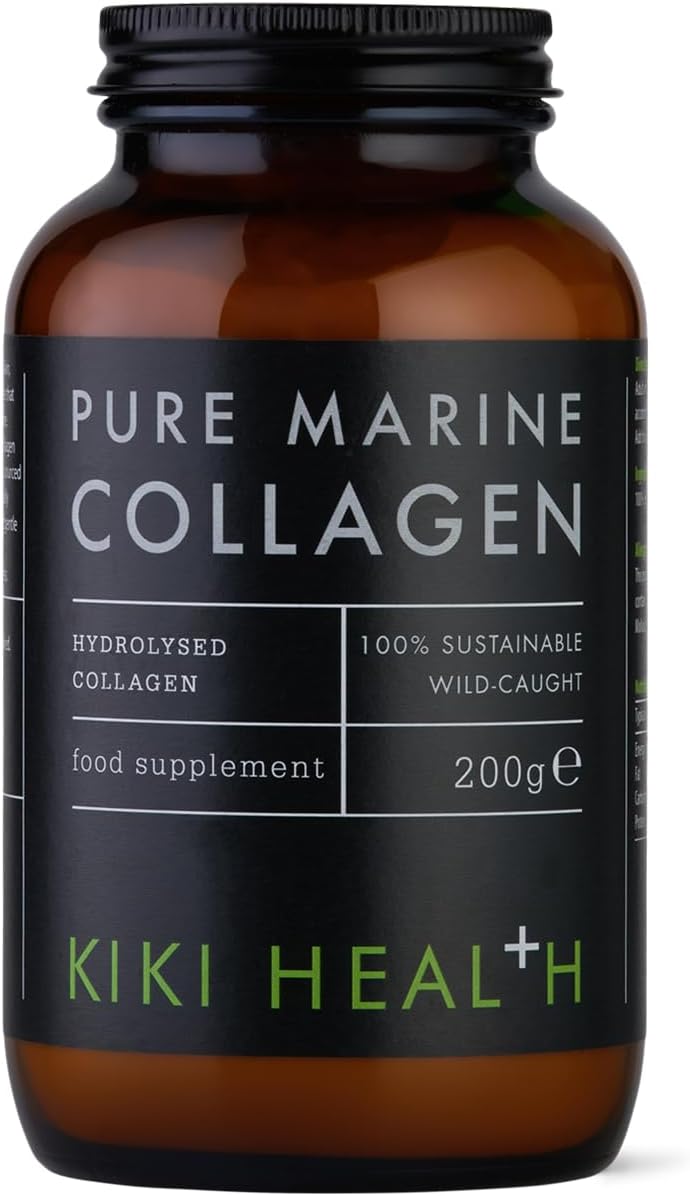 Kiki Health Pure Marine Collagen Powder - Hydrolysed Collagen Supplements - Type 1 Purified Collagen From Wild Fish - Naturally High In Protein For Bones, Joints, & Skin – Gluten Free (200G)
