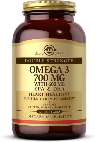 Solgar Double Strength Omega-3 700 mg, 120 Softgels - Fish Oil Supplem