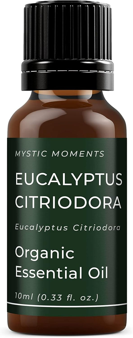 Mystic Moments | Organic Eucalyptus Citriodora Essential Oil 10ml - Pure & Natural oil for Diffusers, Aromatherapy & Massage Blends Vegan GMO Free