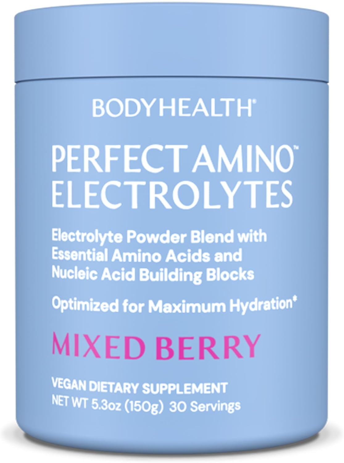 Bodyhealth Perfectamino Electrolytes Powder No Sugar, Hydration Fasting Keto Zero Sugar Electrolytes Drink Mix With Trace Minerals - Passion Fruit - 60 Servings