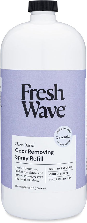 Fresh Wave Lavender Odor Eliminator Spray & Air Freshener Refill, 32 fl. oz. | Original Scent Spray Refills For Up To 4 8oz. Spray Bottles | Safer Odor Relief | Natural Plant-Based Odor Eliminator