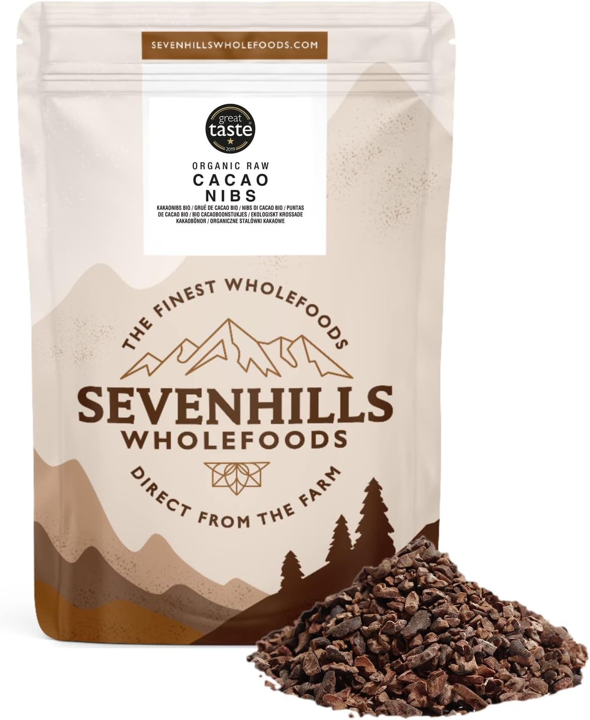 Sevenhills Wholefoods Organic Cacao Nibs, Raw, Peruvian 500G