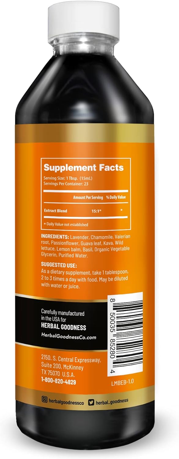 Herbal Goodness Mood Boost 12oz - Mood Support Supplement, Mood Enhancer and Natural Sleep Aids for Adults for Tranquil Sleep, Relaxation and Calmness from Stress - 1 Bottle - 23 Servings : Health & Household