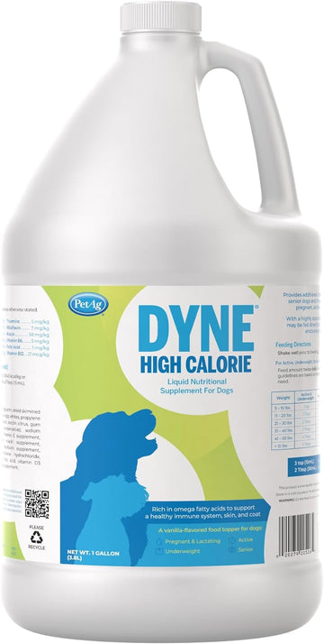 Pet-Ag Dyne High Calorie Liquid Nutritional Supplement for Dogs & Puppies 8 Weeks and Older - 1 Gallon - Supports Performance and Endurance - Sweet Vanilla Flavor