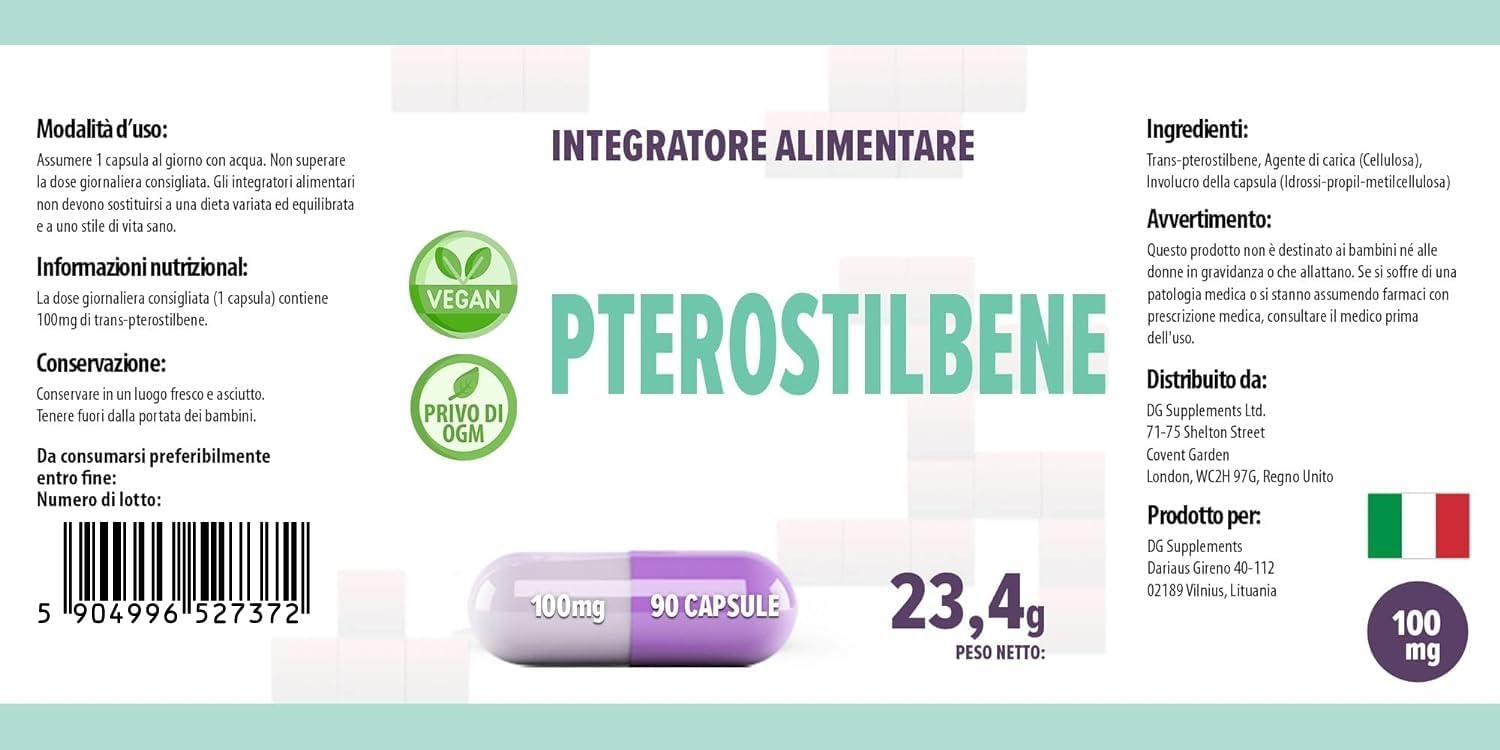 Hepatica Pterostilbene 100Mg | 90 Vegan Capsules | High Strength Antioxidant & Cellular Health Support | Promotes Brain, Heart & Longevity | 3Rd Party Lab Tested
