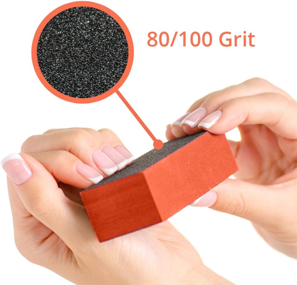 Karlash Nail Buffer Sanding Block Polisher Buffing File Nail Art Manicure Pedicure File 80/80 (Orange) : Beauty & Personal Care