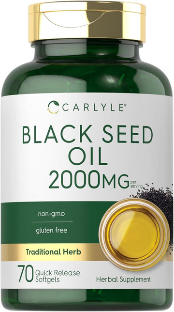 Carlyle Black Seed Oil 2000Mg | 70 Softgel Capsules | Non-Gmo, Gluten Free Herbal Supplement