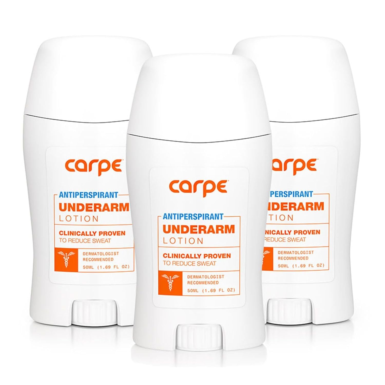 Carpe Underarm Antiperspirant and Deodorant, Clinical strength antiperspirant with all-natural eucalyptus scent, Combat excessive sweating and stay fresh. Great for hyperhidrosis (Pack of 3)