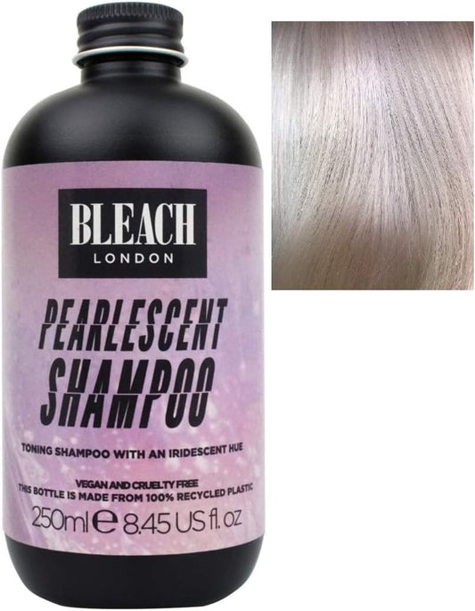 Bleach London Pearlescent Shampoo - Vegan & PETA-Approved, Iridescent Purple Toning Shampoo, for Blonde Hair, Colour Depositing, Fights Brassiness, achieve a bright Blonde - Paraben Free - (250 ml) : Amazon.co.uk: Beauty