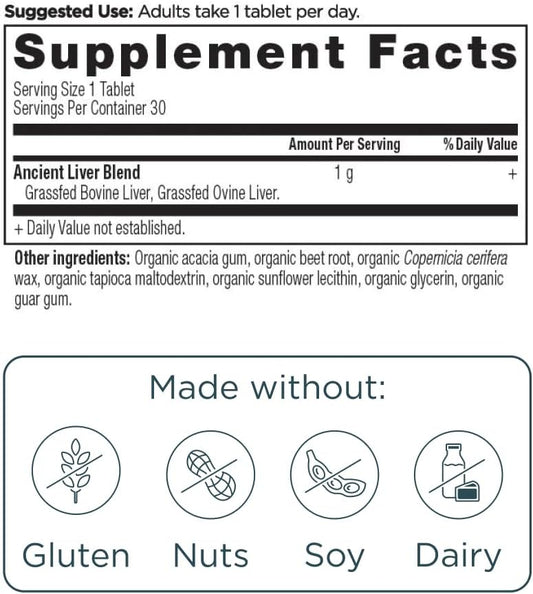 Ancient Nutrition Organ Supplements, Once Daily Grass-Fed And Wild Organ Complex Capsules, Beef & Lamb Liver, Supports Healthy Blood, Gut, And Liver, 30 Ct