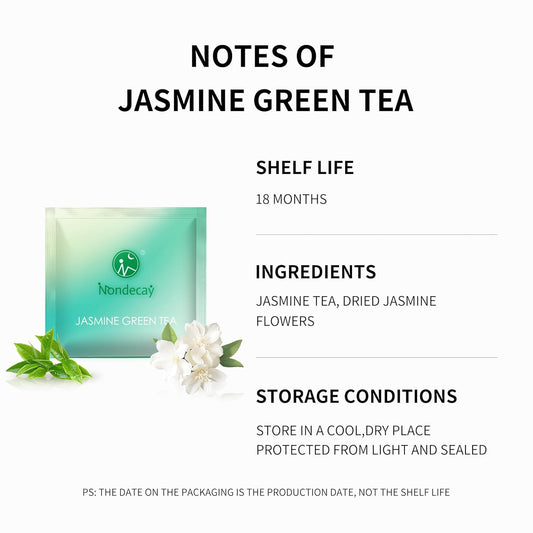 Jasmine Green Tea|Nondecay Tea Sampler With 7 Pyramid Tea Infuser Bags - Fruit, Herb And Flower Tea For Cold Brew & Hot Brew, Birthday, Hostess And Co-Worker Fall Gifts
