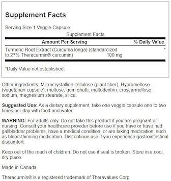 Swanson Theracurmin - Herbal Supplement Supporting Joint Health & Mobility - Formulated For High Absorption - (30 Capsules, 100Mg Each) 4 Pack
