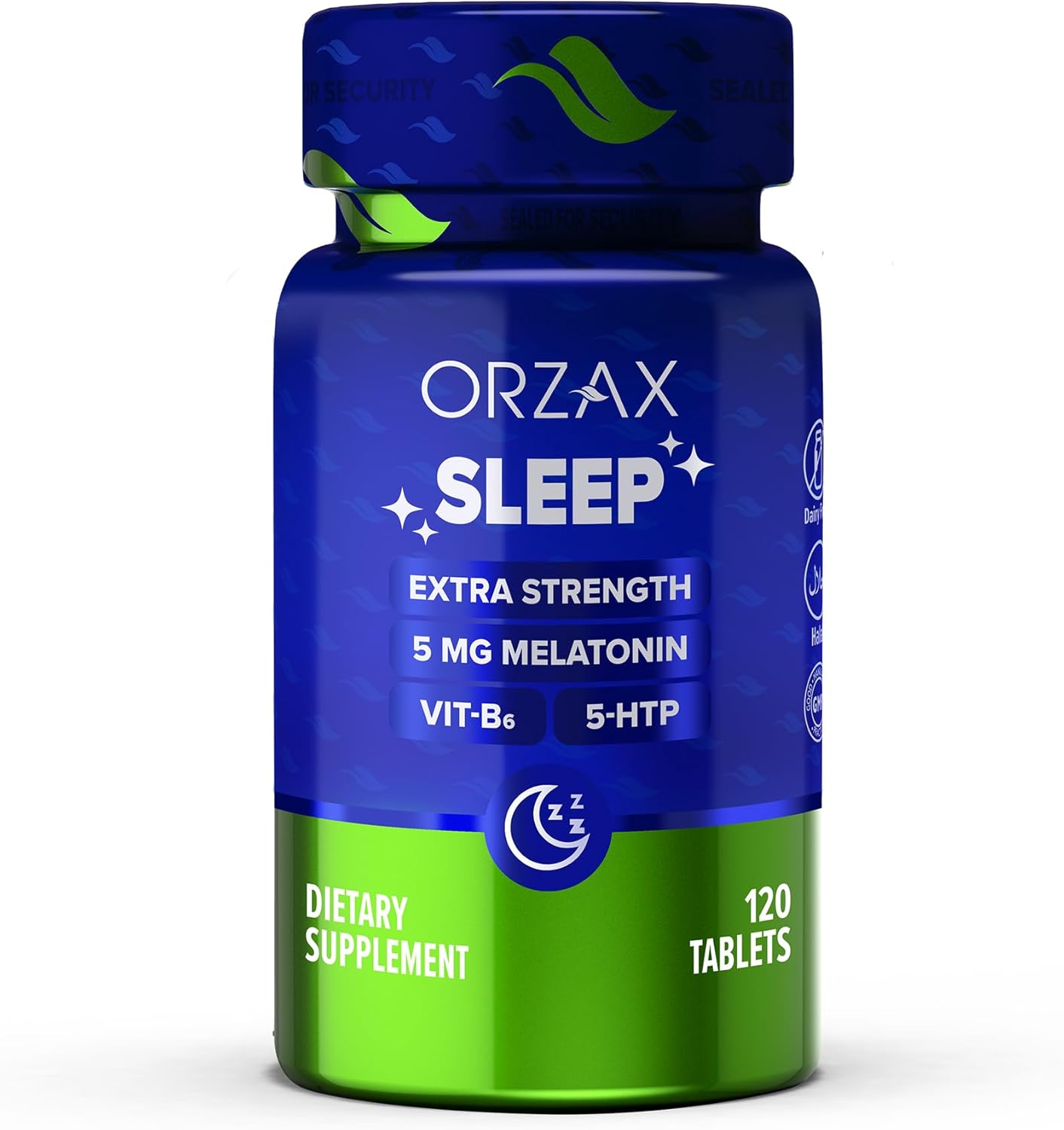 Orzax Sleep - Melatonin 5 Mg, Vitamin B6 & 5-Htp Supplement - Restful Sleep Vitamins For Adults (120 Tablets)