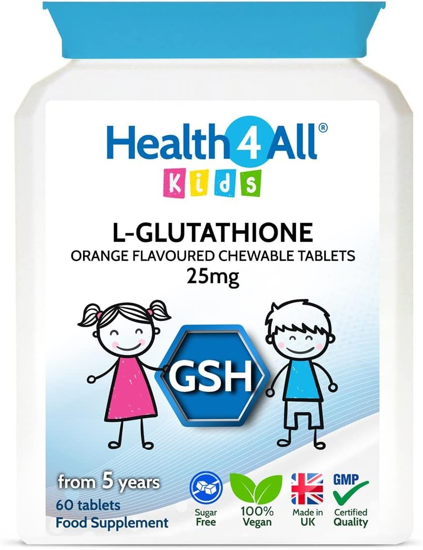 Health4All Kids L-Glutathione 25Mg Chewable 60 Tablets Reduced Glutathione (Gsh) Antioxidant For Children