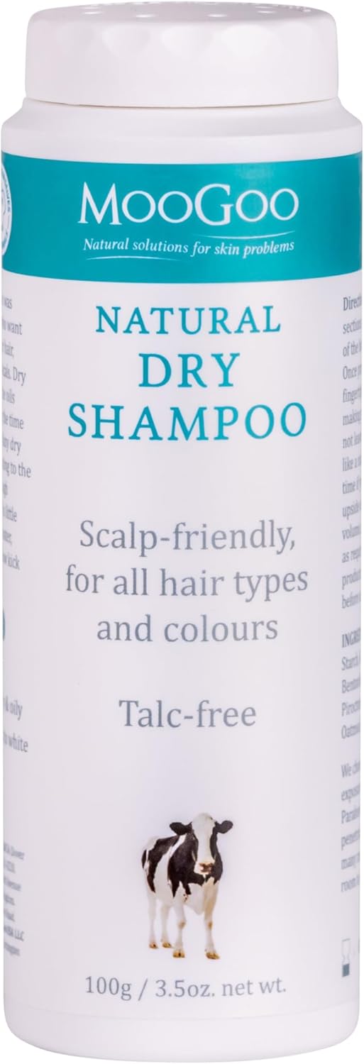Moogoo Dry Shampoo Powder – Natural, Talc-Free, Non-Aerosol Hair Refresher & Volumiser For All Hair Types & Colours, Scalp-Friendly Formula, 100G / 3.5 Oz