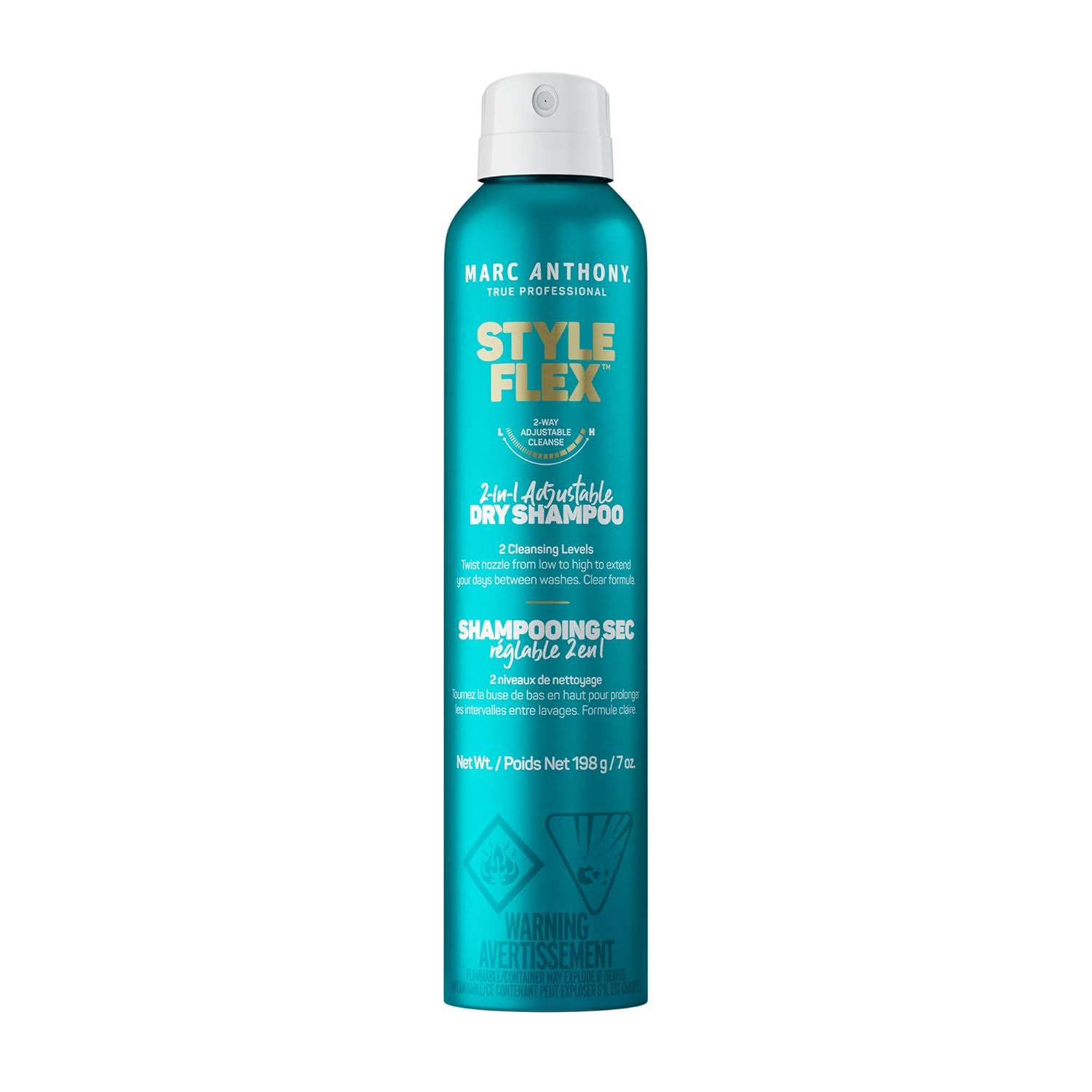 Marc Anthony Dry Shampoo For Women & Men, Style Flex 2-In-1 Adjustable Spray - 2 Cleaning Levels Dry Shampoo For Refreshed, Well-Groomed Hair Between Washes - All Hair Colors, 7 Oz