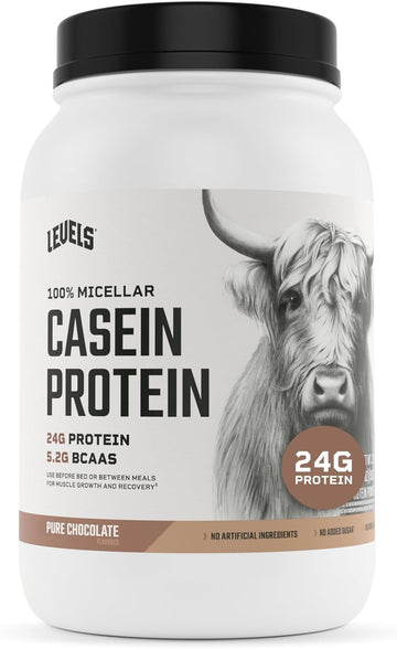 Levels 100% Micellar Casein Protein, Hormone Free, Chocolate, 2Lb