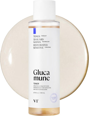 Vt Cosmetics Glucamune Facial Toner With Snow Mushroom, Hydrating & Soothing For Dry, Sensitive, And Combination Skin, Vegan Toner, Fragrance-Free, Korean Skincare (6.76 Fl. Oz.)