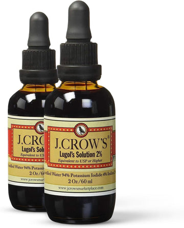 J.Crow's Lugol's Iodine Solution, 2 oz, Twin Pack (2 Bottles)